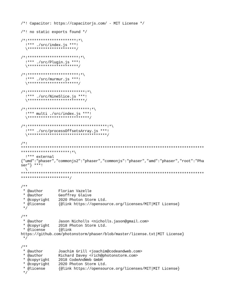 Vendors Bundle Js LICENSE | PDF