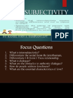 Inter-Subjectivity: By: Raniel John A. Sampiano, LPT