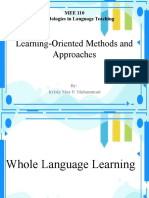 Learning-Oriented Methods and Approaches: MEE 110 Methodologies in Language Teaching