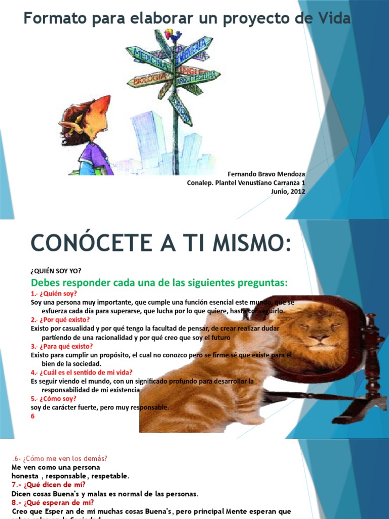 Proyecto de Vida 1 | PDF | Autoestima | Conceptos psicologicos