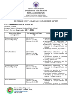 Department of Education: Individual Daily Log and Accomplishment Report