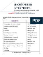 A&B Computer Enterprises: Services Prices