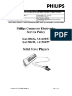 Philips Sa1100/37, Sa1110/37, Sa1200/37, Sa1210/37 MP3 Player Service Policy