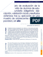 Cuestionario Calidad de Vida de Los Adolescentes