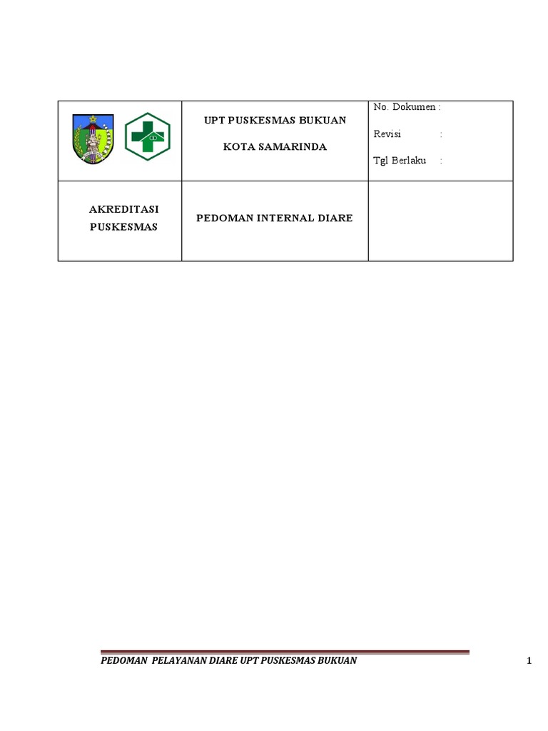 Pedoman Pelayanan Diare Puskesmas Bukuan | PDF