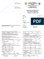 First Quarter Examination 1 Semester: SY: Business Mathematics 2018 - 2019