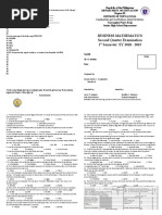 Second Quarter Examination 1 Semester: SY: Business Mathematics 2018 - 2019