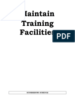 Maintain Training Facilities: Housekeeping Schedule
