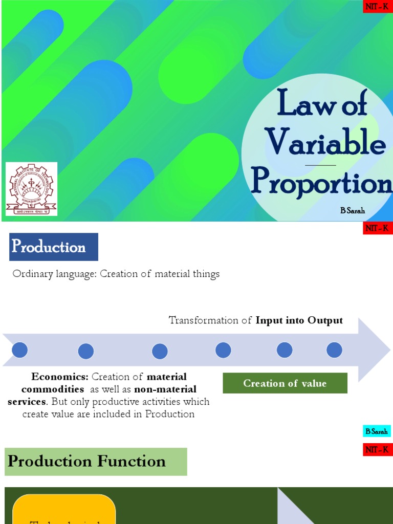 Law of Variable Proportion | PDF | Production Function | Production And ...