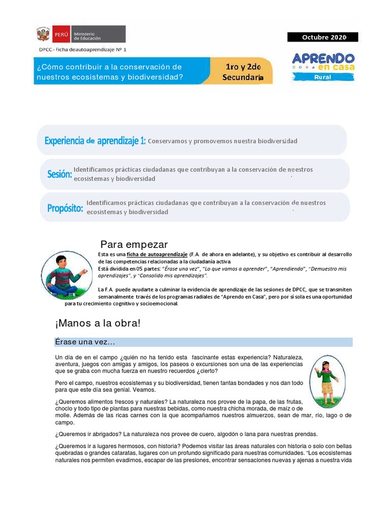 Para Empezar: 1ro y 2do Secundaria | PDF | Biodiversidad ...