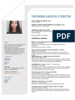 Perfil Tatiana Lagos Cusichi administración experiencia atención cliente
