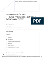 2a Op Evaluación Final Curso - Prevención, Control y Extinción de Fuego