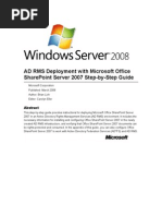 AD RMS Deployment With Microsoft Office Share Point Server 2007 Step-By-Step Guide