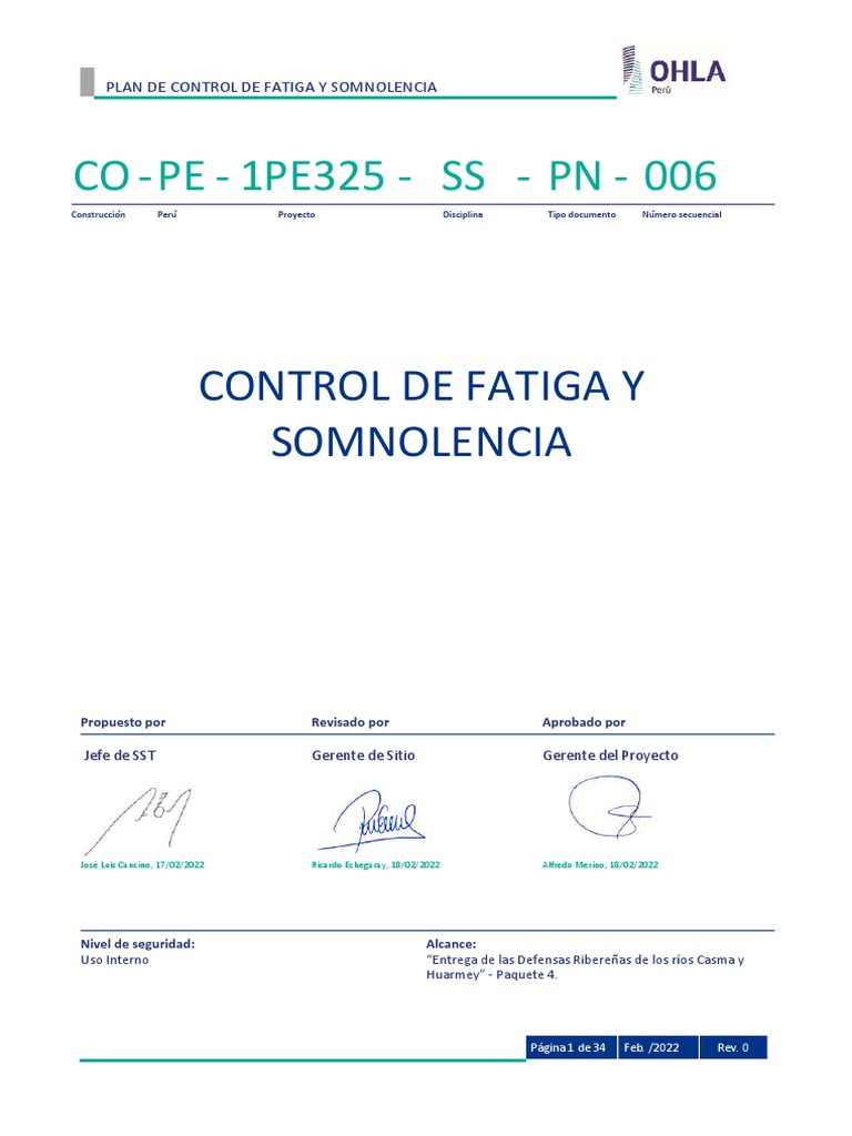 Plan Control de Fatiga y Somnolencia | PDF | Dormir | Obesidad
