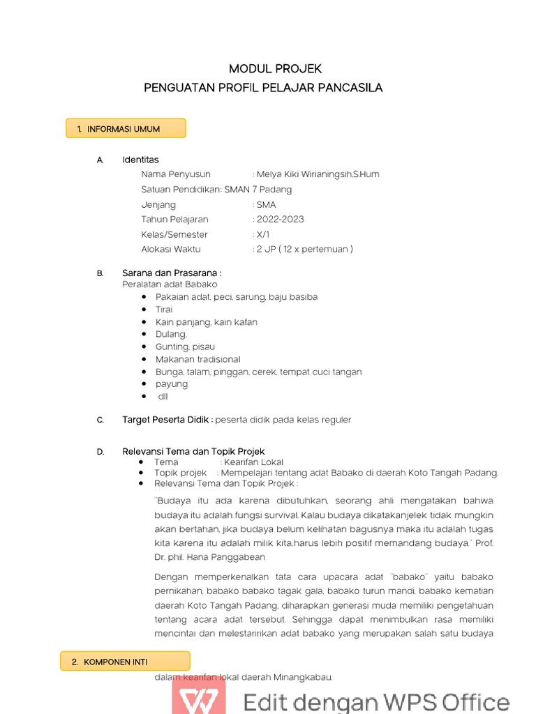 Modul p3-2 - (Kearifan Lokal) | PDF | Kajian Bahasa Asing | Seni