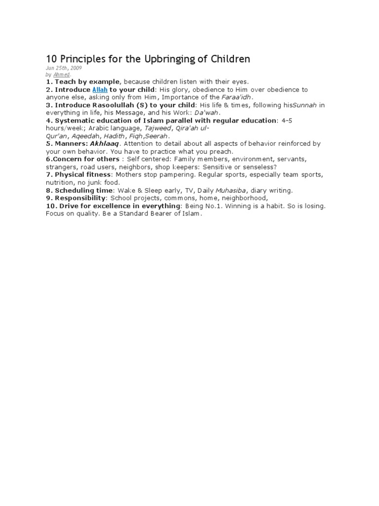 10 Principles For The Upbringing of Children | PDF | Wellness
