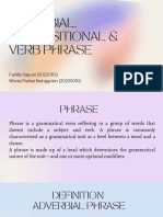 Adverbial, Prep, Verb Phrase