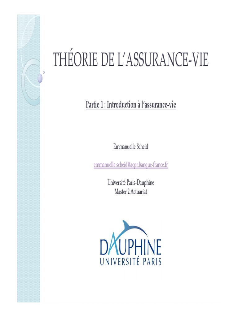 Introduction à l'assurance-vie | PDF | Assurance | Assurance vie