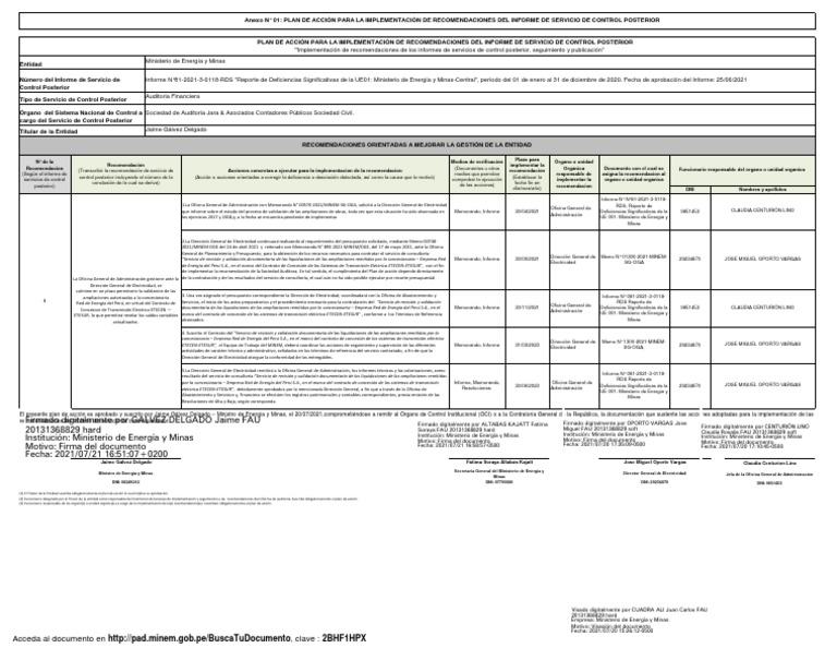 Plan de Acción para Recomendaciones de Auditoría | PDF | Auditoría ...