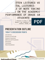 Handwritten Lectures VS Digital Lectures - The Role of Note Taking Methods On The Academic Performance of Grade 10 Students