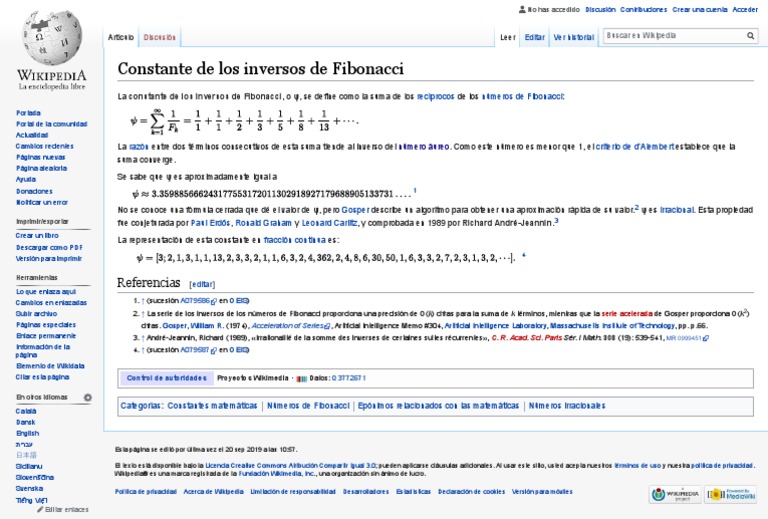 Constante de Los Inversos de Fibonacci - Wikipedia, La Enciclopedia ...