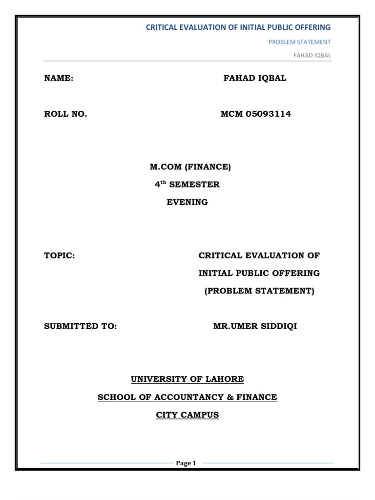 Problem Statement (Final Version) | PDF