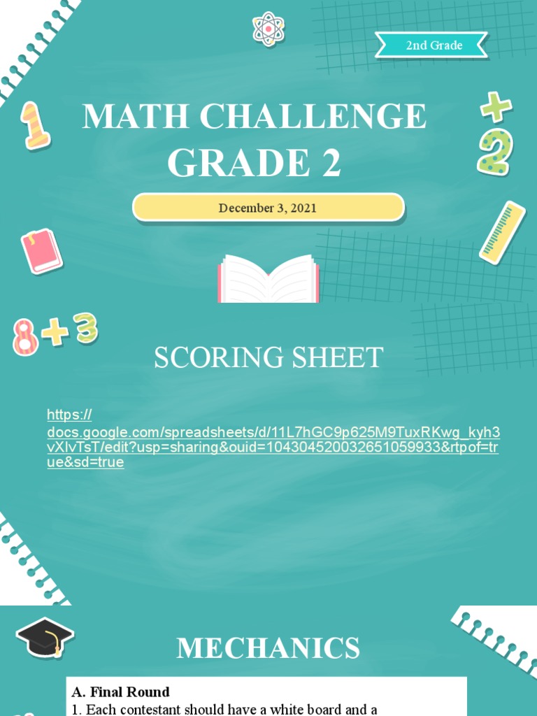 Grade 2 Math Challenge Mechanics | PDF