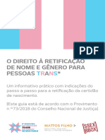 Guia passo a passo retificação nome e gênero pessoas trans