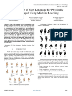 Interpretation of Sign Language For Physically Challenged Using Machine Learning