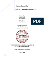 Project Report On An Analysis On E-Banking Services: Submitted by