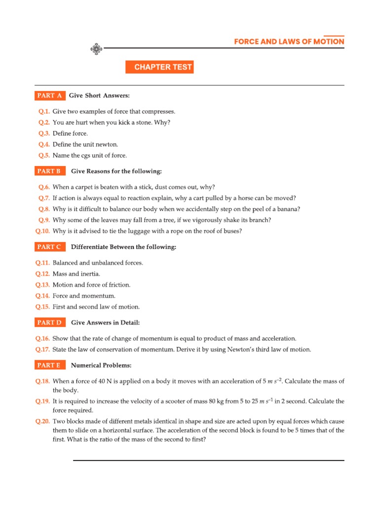 MCQs on Newton's Laws of Motion | PDF | Force | Acceleration