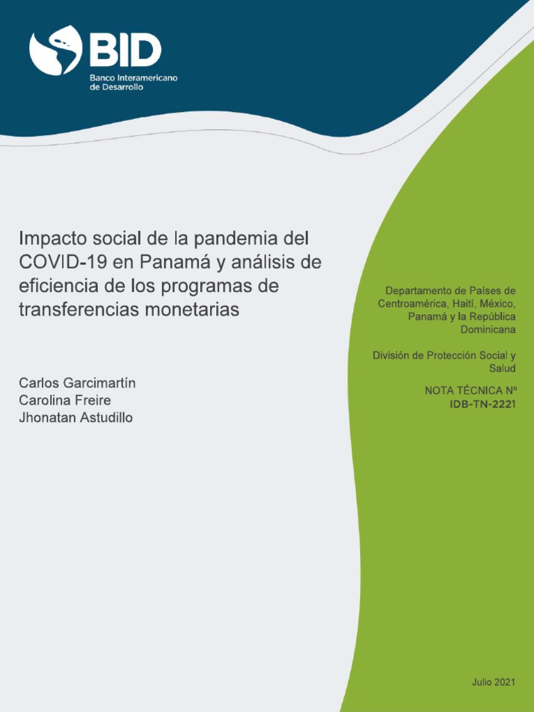 Impacto Social de La Pandemia Del Covid 19 en Panama y Analisis de ...