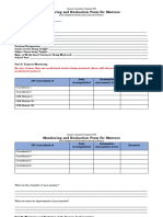 Monitoring and Evaluation Form For Mentors: Teacher Induction Program (TIP)