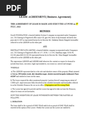 Lease Agreement