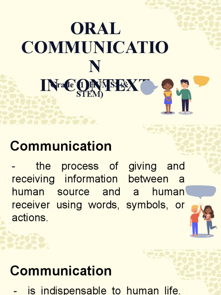 Key Elements of Oral Communication | PDF | Communication | Nonverbal ...