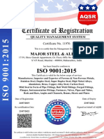 Certified Quality Management for Major Steel & Alloys