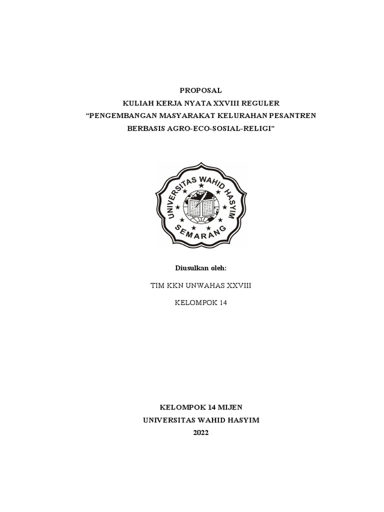 Proposal KKN Mijen 14 Pesantren-102600 | PDF | Ilmu Sosial