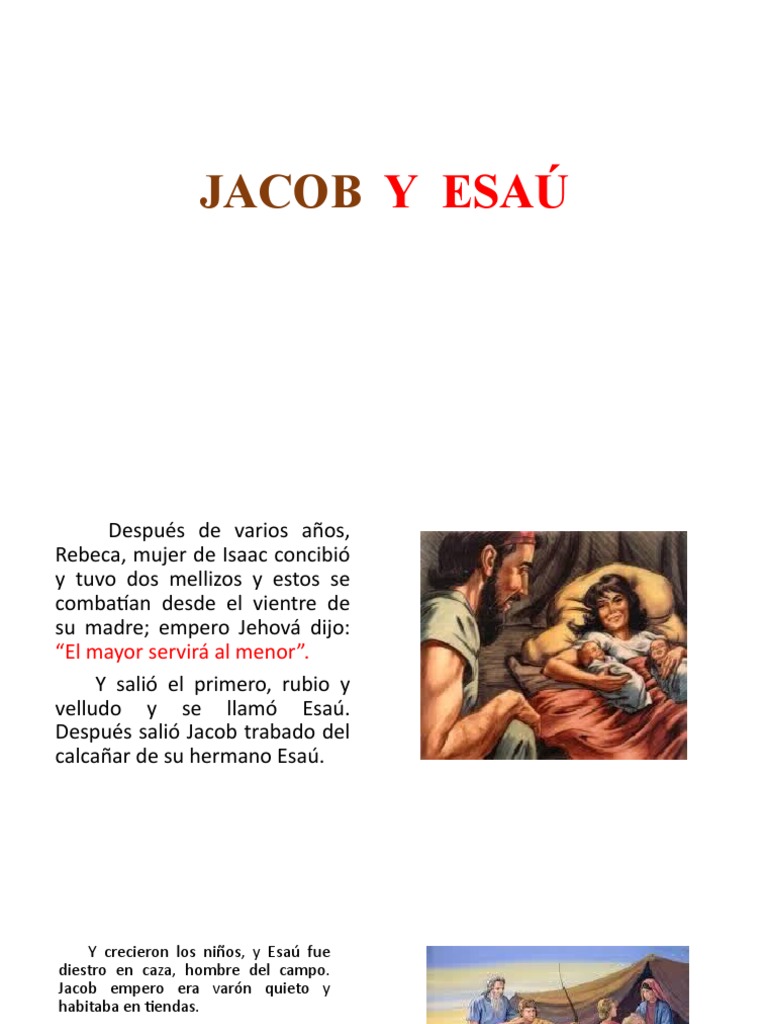 Jacob y Esaú | PDF | Jacob | Santos cristianos del Antiguo Testamento