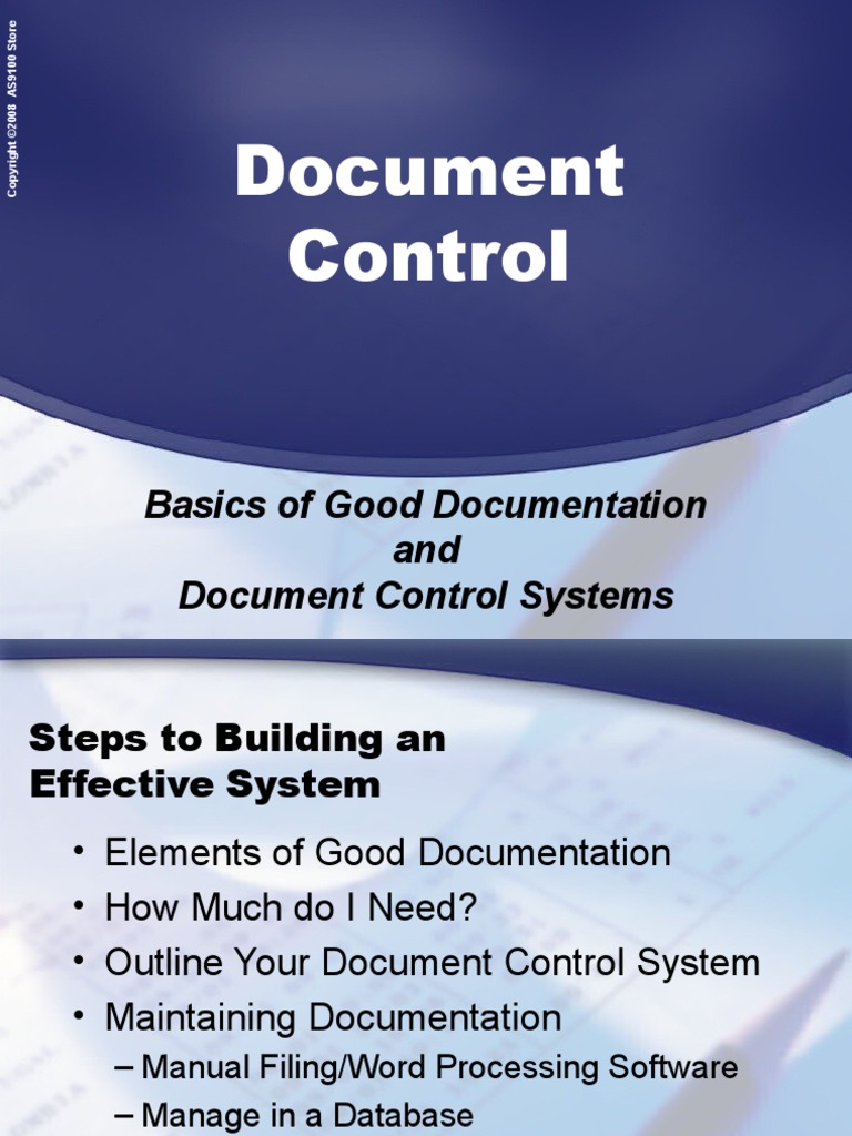 Document Control: Basics of Good Documentation and Document Control ...