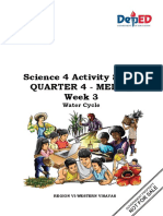Science 4 Activity Sheet Quarter 4 - Melc 3 Week 3: Water Cycle