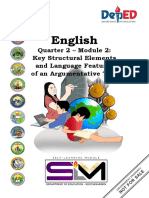 English: Quarter 2 - Module 2: Key Structural Elements and Language Features of An Argumentative Text