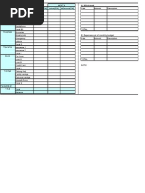 monthly budget