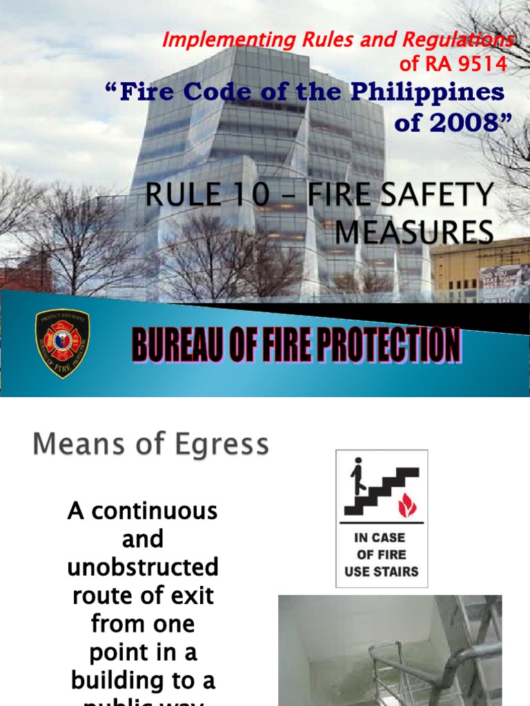 "Fire Code of The Philippines of 2008" Implementing Rules and Regulations PDF Stairs