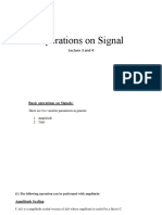 Lecture 3 - Operations On Signal