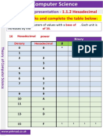 1.1.2 Hexadecimal Worksheet