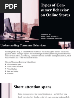 Types of Con-Sumer Behavior On Online Stores: Presented By: Sunny Dhodi MMSA-22 Subject: Consumer Behaviour