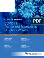 COVID-19: The Use and Enforceability of Liability Waivers