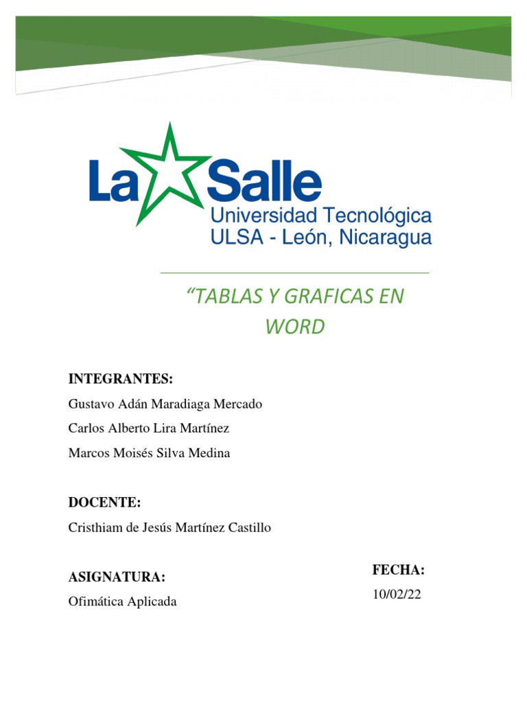 Tablas y Graficas en Word PDF Ventana (informática) Hoja de cálculo