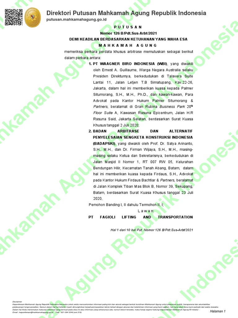 Putusan 126 B PDT - Sus-Arbt 2021 20220622113918 | PDF