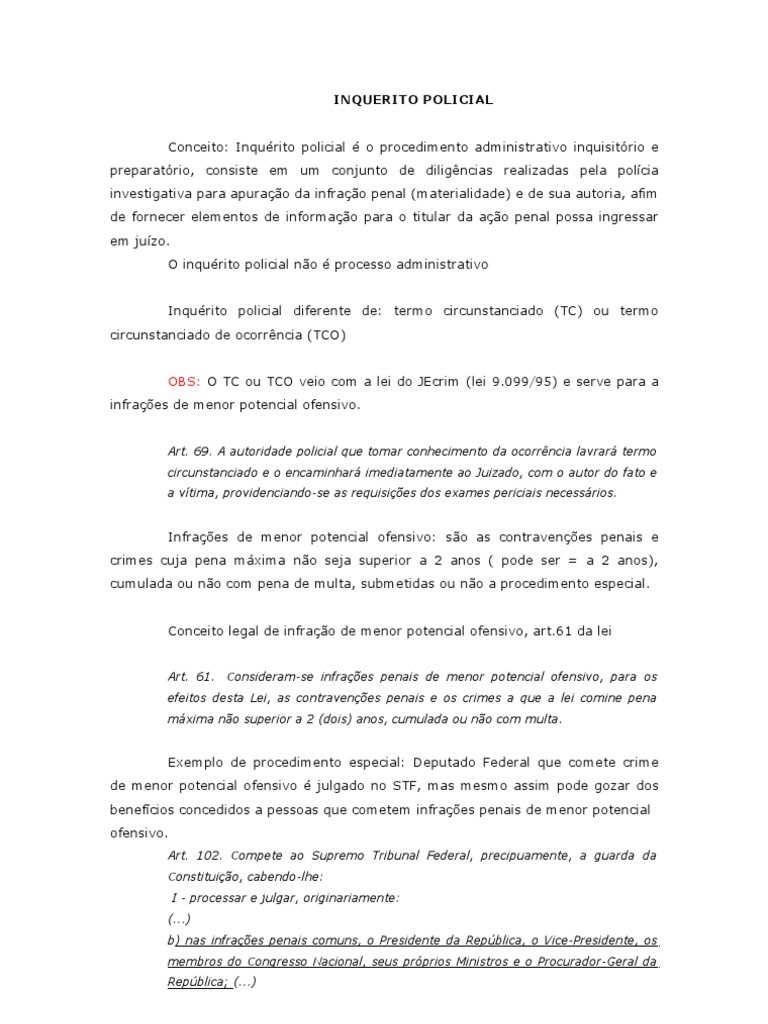Entenda o Inquérito Policial e sua Função | PDF | Indiciamento ...